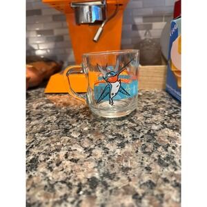 Vintage Disney Pocahontas Flit Hummingbird Libbey Glass Mug Clear USA Made 90s